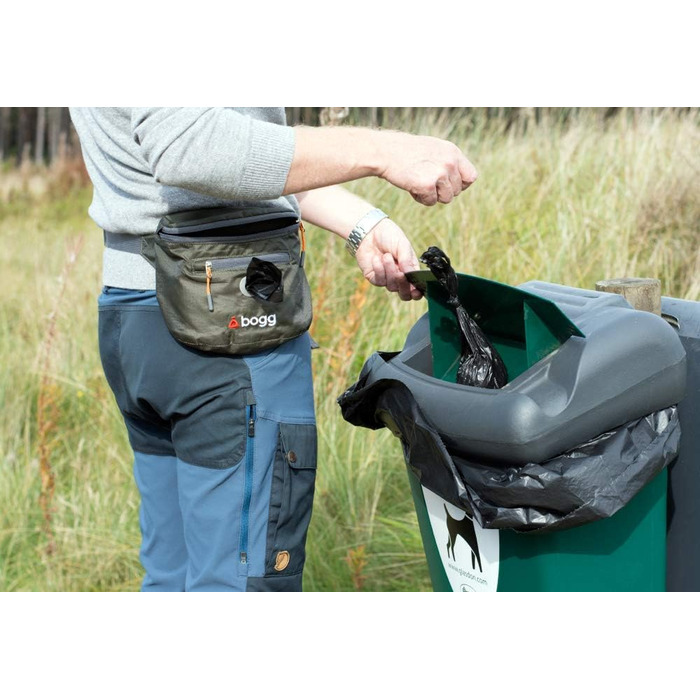 Універсальна сумка-переноска для собак BOGG з дозатором пакетів для вигулу та контейнером для відходів (Buster Green)