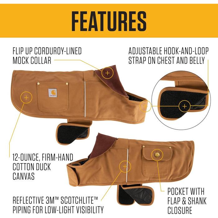 Куртка для собак Carhartt Feste, тепла та міцна, помаранчевого кольору, розмір M, Hunter Orange / Messing Medium