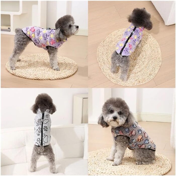 Зимова жилетка для собак, теплий одяг для малих та середніх собак, кошенят, котів, м'яка флісова куртка, теплий одяг, чихуахуа, бульдог, одяг для тварин (фіолетовий, XS (старий))