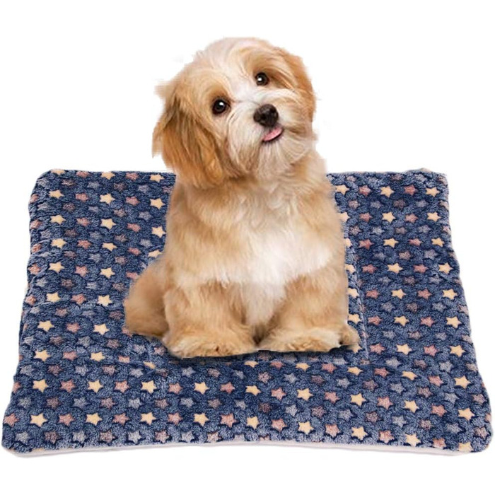 М'яка тепла флісова ковдра для собак та котів, велика, блакитна