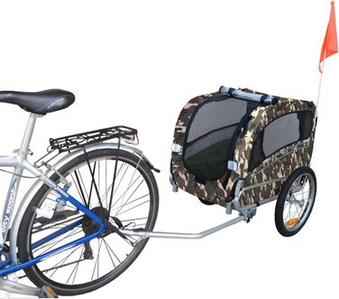 Причіп для собак Papilioshop Argo - велосипедний причіп для собак S-M-L, великий (камуфляжний, маленький), зелений