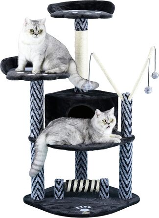 Дряпка для котів Go Pet Club з будиночком, 61x89x127 см, чорна