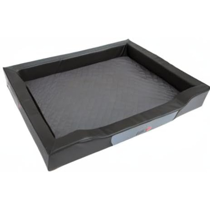 Лежак для собак Delux XXL 120x80 см, чорний, штучна шкіра та міцний кордура