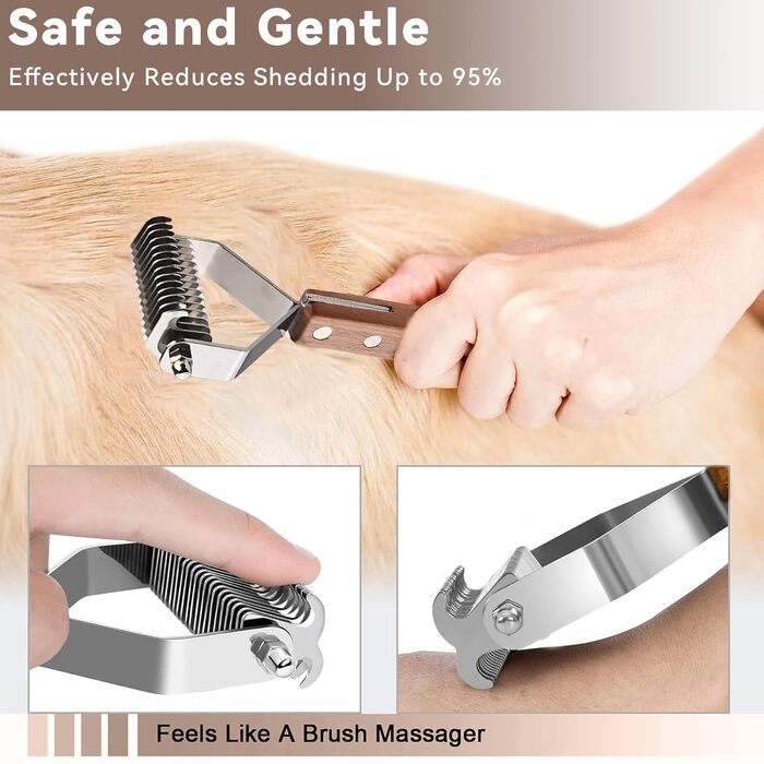 Гребінець для вичісування підшерстка SANTUO Coat King для собак та котів з 14 зубцями, інструмент для грумінгу