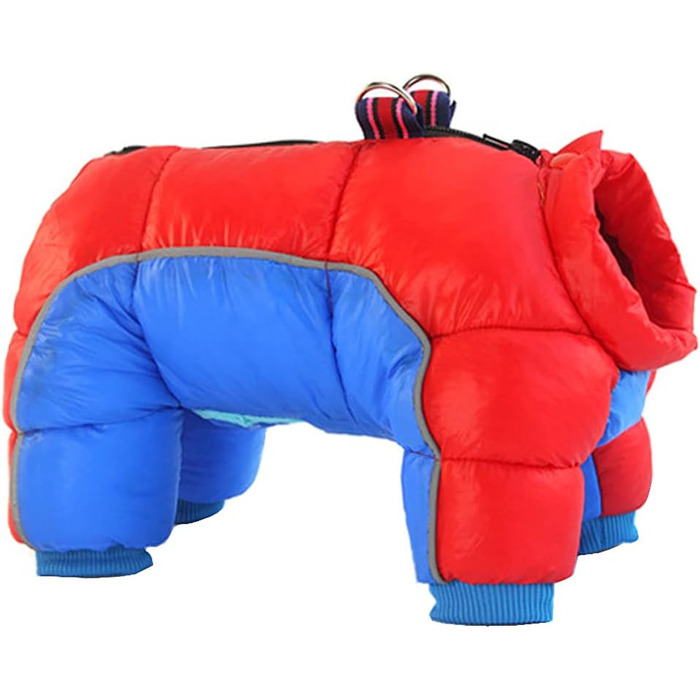 Зимові куртки та мантлі для собак: тепла бавовняна куртка для маленьких собак (M, червоний, синій)