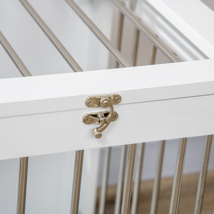 PawHut Dog Cage Клітка для середніх собак 80 x 50 x 56.5 см з дверима та функцією транспортування в білому кольорі