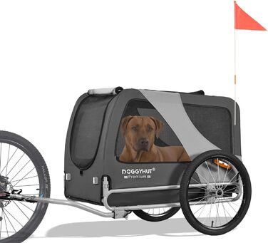 DOGGYHUT® Преміум XL велопричіп для собак до 45 кг, причіп для великих собак, модель 80103