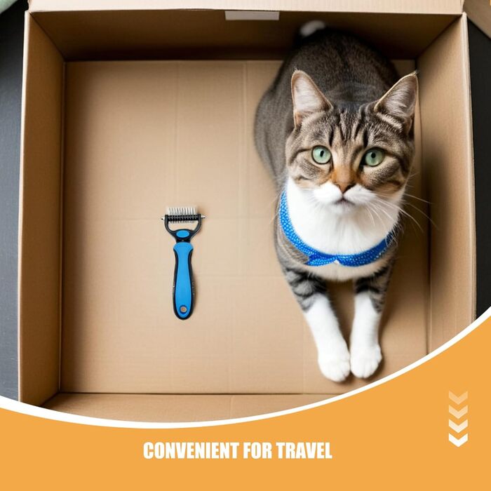 Гребінець для видалення ковтунів для собак та котів (2 шт.) - безболісний підшерстковий гребінець з функцією розпушування та витончення, для професійного грумінгу