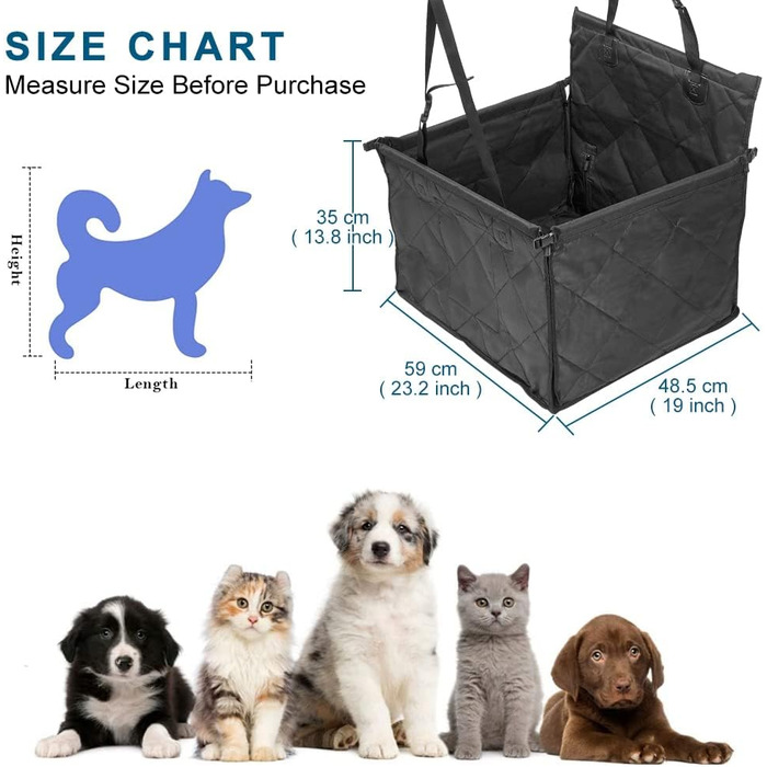 Автокрісло для собак XhuangTech Extra Stabiler – міцне, водонепроникне, для собак маленьких та середніх порід