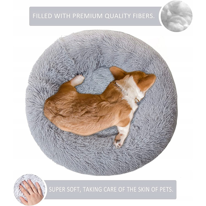 Лежанка для собак та котів, пухнаста м'яка підстилка