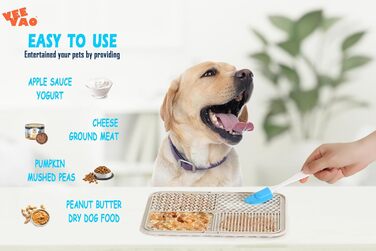 Килимок для собак великих порід VEEVAO, 30.5 x 25.4 см, силікон харчового класу, з присосками, для заспокоєння, від нудьги (XL, сірий)