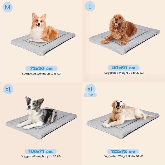 Крісло-лежанка для собак середніх порід, 90x60 см, сіре, з антиковзною основою