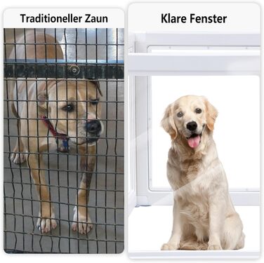 Клітка-вигул для цуценят Kerhouze, 8 шт., 60 см, прозора, для собак, котів, кроликів та інших дрібних тварин, з фіксуючою дверцятами, біла