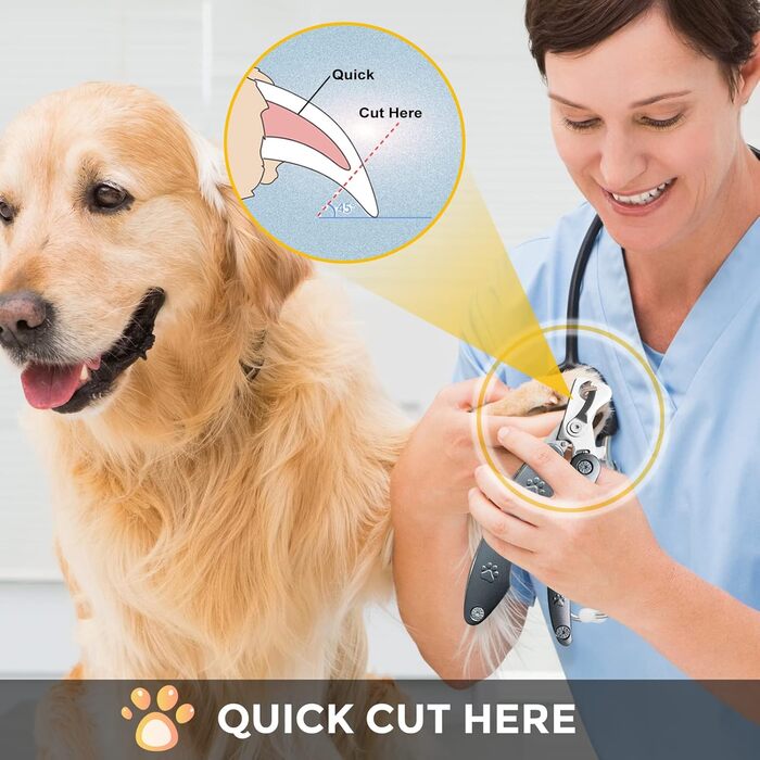 Професійний кусачки для обрізання кігтів собак: тихий, гострий, для всіх порід, з металевим шліфувальником