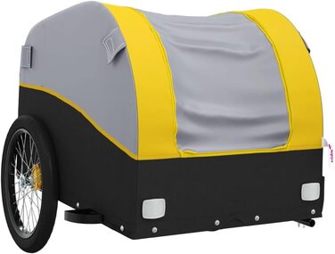 Причіп для велосипеда, вантажний та для собак, 45 кг, чорно-жовтий, легко збирається