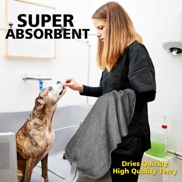 Рушник для собак Auvstar з бавовни, великий, вбираючий, м'який, для грумінгу