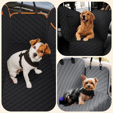 Автомобільний чохол на сидіння для собак, XL, чорний, водовідштовхуючий, антиковзаючий, 600D, для SUV, позашляховиків та вантажівок