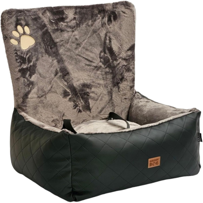 Автомобільний лежак для собак Golden Dog з кріпленням на ремінь безпеки, 73 x 56 см, колір графіт