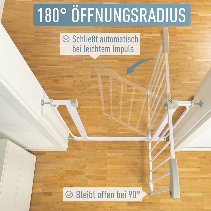 Захист від падіння з лестниці для дітей IB Style, 58-185 см, білий, без свердління