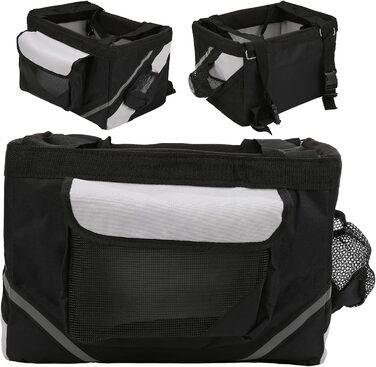 Велосумка для собак, водовідштовхувана, легко миється, кошик для велосипеда, кріплення на кермо з швидким закриттям, для вулиці, для котів, для маленьких собак, для дому