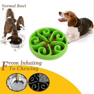 Миска для собак Slow Feeder, інтерактивна лабіринтова миска, запобігає швидкому поглинання їжі, проти блювоти, подовжує час їжі (світло-зелена)