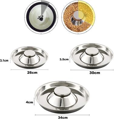 Набори мисок для цуценят та собак з нержавіючої сталі (2 шт.) 30/34 см