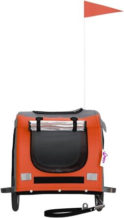 Festnight Причіп для велосипеда, переноска для собак, чорний та сірий, вантажність 45 кг