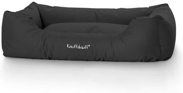 Ліжко для собак Knuffelwuff Finlay XL з нейлону, чорне, 105х75 см – знімний чохол, високі борти, легке у догляді, для великих, середніх і малих собак