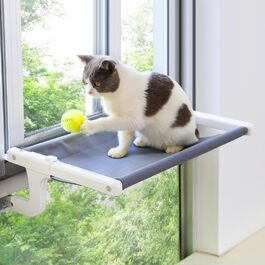 SVD.PET лежак-гамак для котів на вікно, металевий каркас, м'яка підкладка, для великих котів, кріплення без свердління, для вікон, тумб, шухляд і шаф