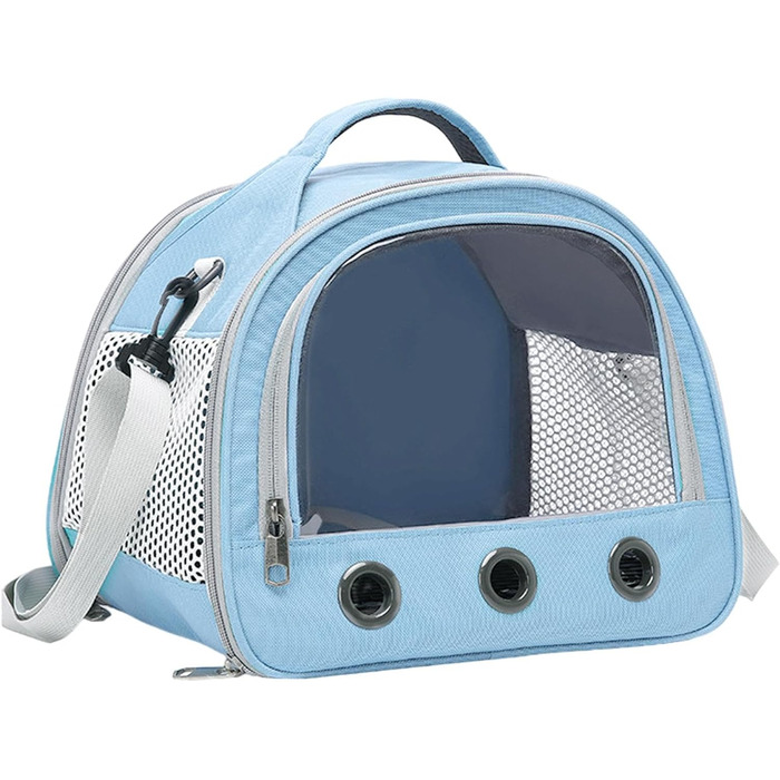Переносна сумка-переноска для птахів Vogeltransport - Легка, дихаюча сумка для папуг, хом'яків та інших дрібних тварин (Світло-блакитний)