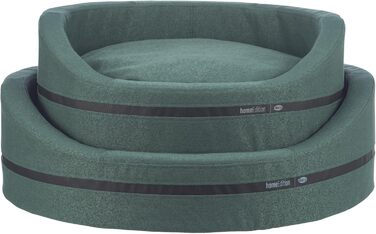 Тріксі МістоСтиль Квіткове ліжко для собак, 80x65 см, темно-зелене - овальне ліжко-кошик для середніх собак, зручне та миється - 37733 L 70 x B 65 x H 24 см