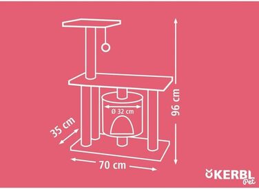 Драбина для котів Kerbl Jade Pro, 96 см, коричневий/бежевий, 70x35x86 см
