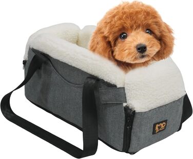 Автокрісло для собак Mittelkonsole - підставка для маленьких собак з безпечними ременями, знімне та миється, до 11,3 кг