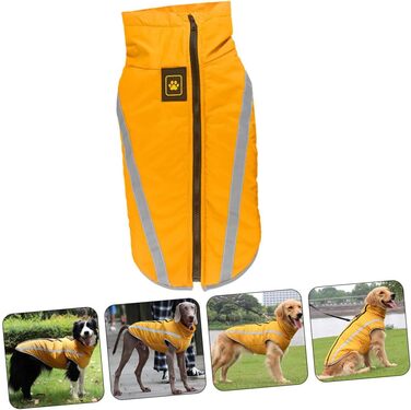 Легкий та міцний теплий зимовий накид для собак BESTonZON з світловідбиваючими смугами. Підходить для великих собак, захищає від негоди. Ідеальний для прогулянок.