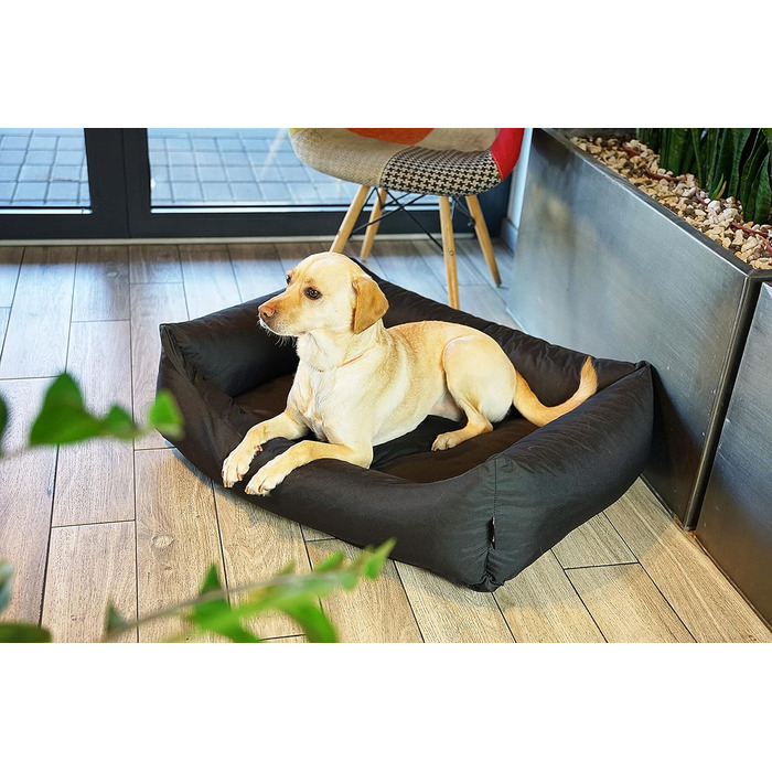 Водонепроникне собаче ліжко 4L Textil Koko для великих собак, корзина, знімний та пральний чохол, чорний (100x80 см)