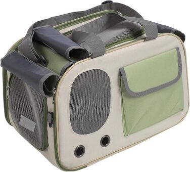 Транспортна переноска для котів та собак Luckdano, складана, з регульованим ременем, міцна, оксфордська тканина, стильна (GREEN)
