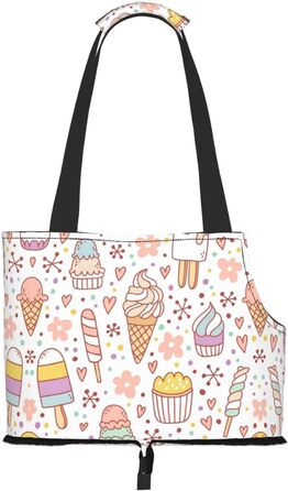 Сумка-переноска для собак та котів, мотив: морозиво, легка, зручна, для маленьких тварин