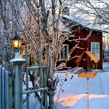 Металева годівниця для птахів на ніжці, 143 см, вологостійка, рустикальний стиль, годівниця для пташиного корму