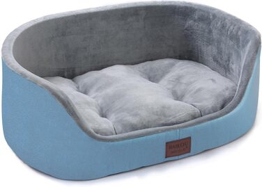 Кругле ліжко для собак середнього розміру Raikou, м'яке та зручне, з антиковзким покриттям (75x54x27 см, блакитне)