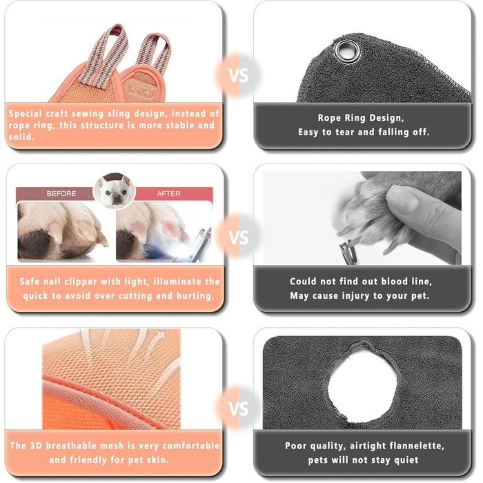 Набір для догляду за домашніми тваринами Augegel: гамак для собак та котів, інструменти для грумінгу (набір)