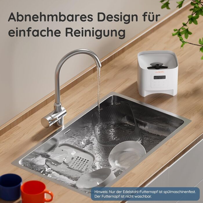 Автоматичний кормушка для котів WOPET 4L: програмування, 180 днів роботи, сталева миска, білий колір