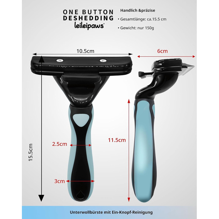 Щітка для собак та котів - для видалення підшерстя та линяння, самоочисна, ергономічна, проти ковзання