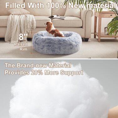 Кругле ліжко для собак та котів, блакитне, 30х30 см, знімний чохол, для тварин до 11,3 кг