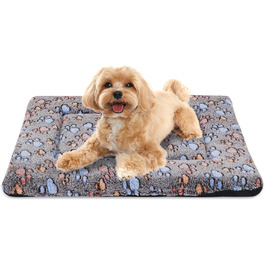 Ортопедичне ліжко для собак BVAGSS, миється, плюшеве, тепле, для собак маленьких, середніх та великих порід, XH083 (100x80 см, Колір: Кофе з лапками)