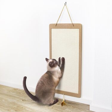 Котячий кігтетоп Planky XXL - великий килимок для дряпання котів з дерева, 70x35 см, 80x40x2 см