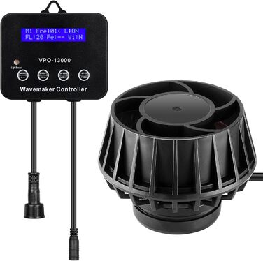 JEREPET 3400 GPH Вейвмейкер для акваріума з контролером, DC 24V, 18 Вт, магнітне кріплення, LED-дисплей