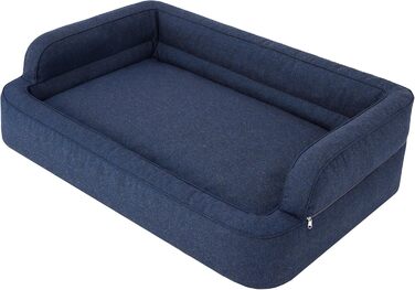 Ліжко для собак та котів, м'яке, знімний чохол, корзина, крісло-ліжко, XXL (117x79 см), Navy Blue