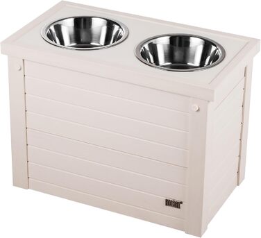 Підставка для годування собак New Age Pet ECOFLEX з 2 металевими мисками і контейнером для корму