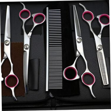 Ножиці для стрижки шерсті тварин Milisten - професійний набір для грумінгу собак та інших тварин. Срібний колір.