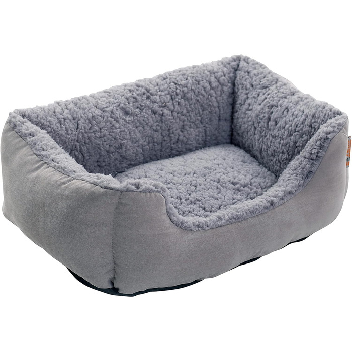 Крісло-лежанка для собак ESTEXO, лежанка для тварин, м'яка підстилка для собак (75x60x19 см, сірий/світло-сірий)